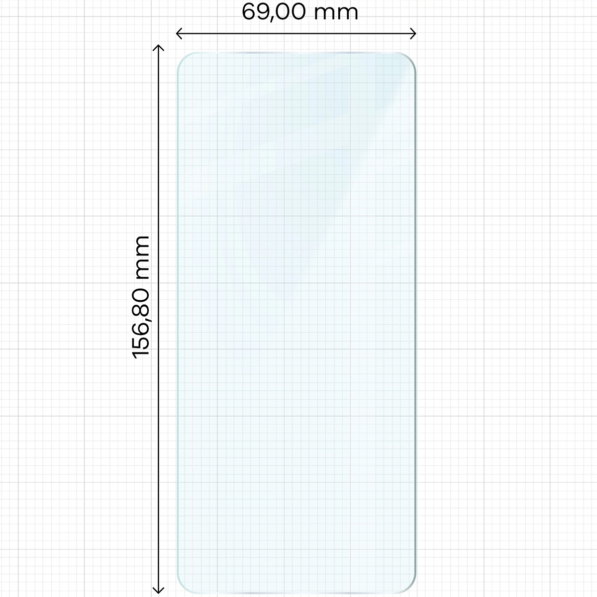 Wymiary szkła Bizon Glass Clear na miarce